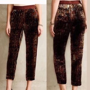 Anthropologie Elevenses Glassworks Velvet Pants SM